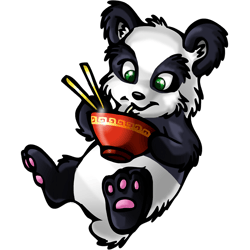 kawaii cute anime panda otaku japanese ramen noodles gift