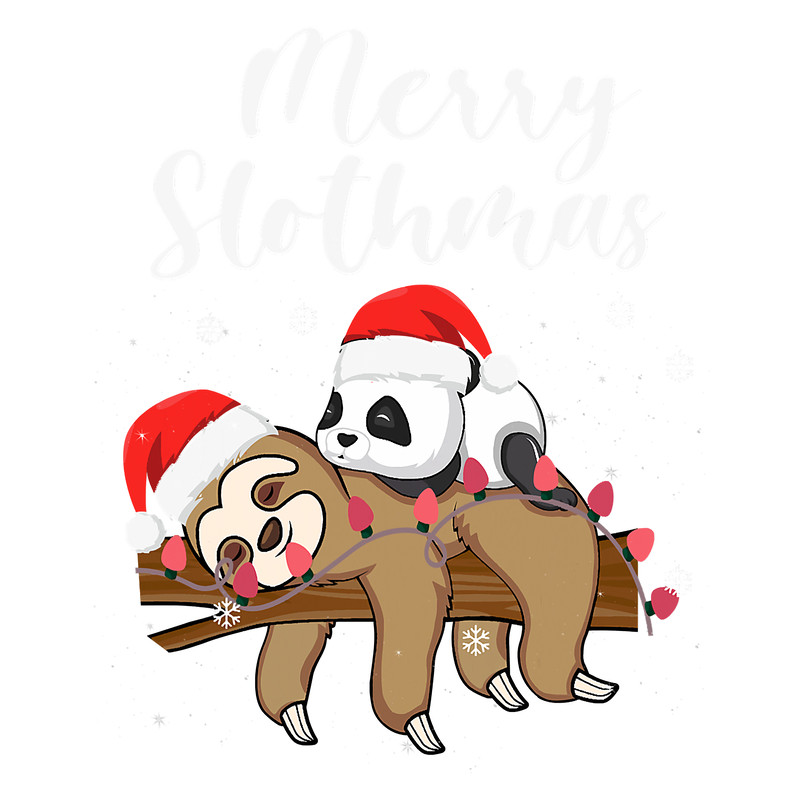 Merry Slothmas Tee Christmas Pajama for Sloth Panda & Lover T-Shirt.png