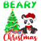Panda Animal Lover Xmas Santa Hat Beary Panda Christmas Premium T-Shirt.png