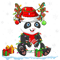 Panda Animal Lover Xmas Santa Hat Reindeer Panda Christmas T-Shirt.png