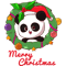 Panda Christmas Panda Santa Hat Christmas Wreath Panda T-Shirt.png