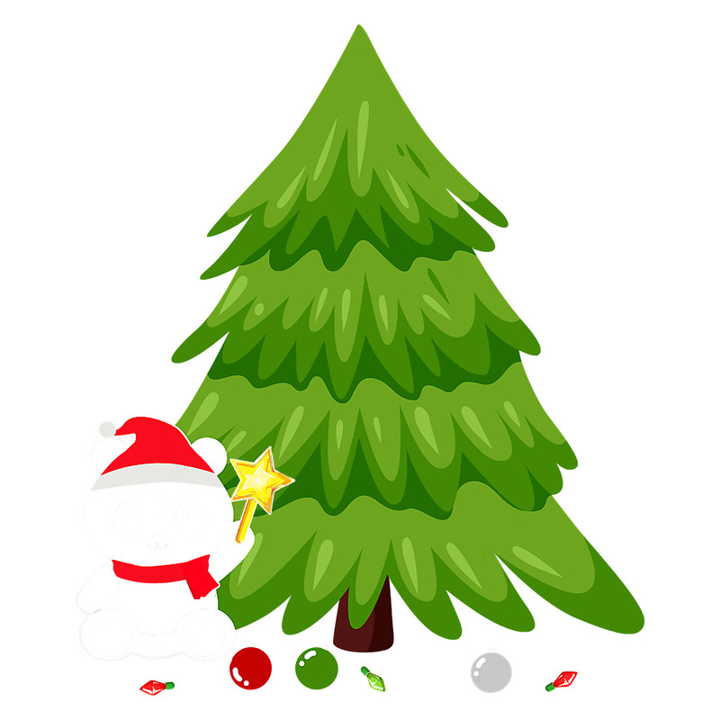 Panda Decorate Christmas Tree, X-mas Xmas T-Shirt.png
