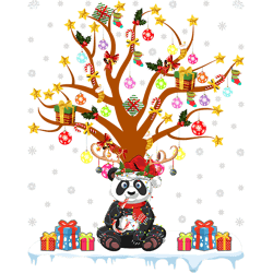 panda xmas lighting tree santa panda christmas tree