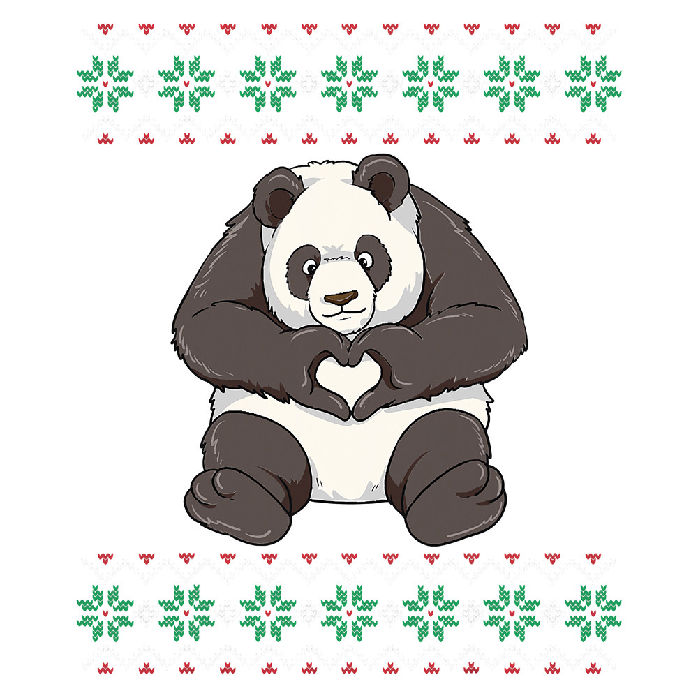 Ugly Christmas Sweater Panda Ugly Sweater Love Panda Bear T-Shirt.png
