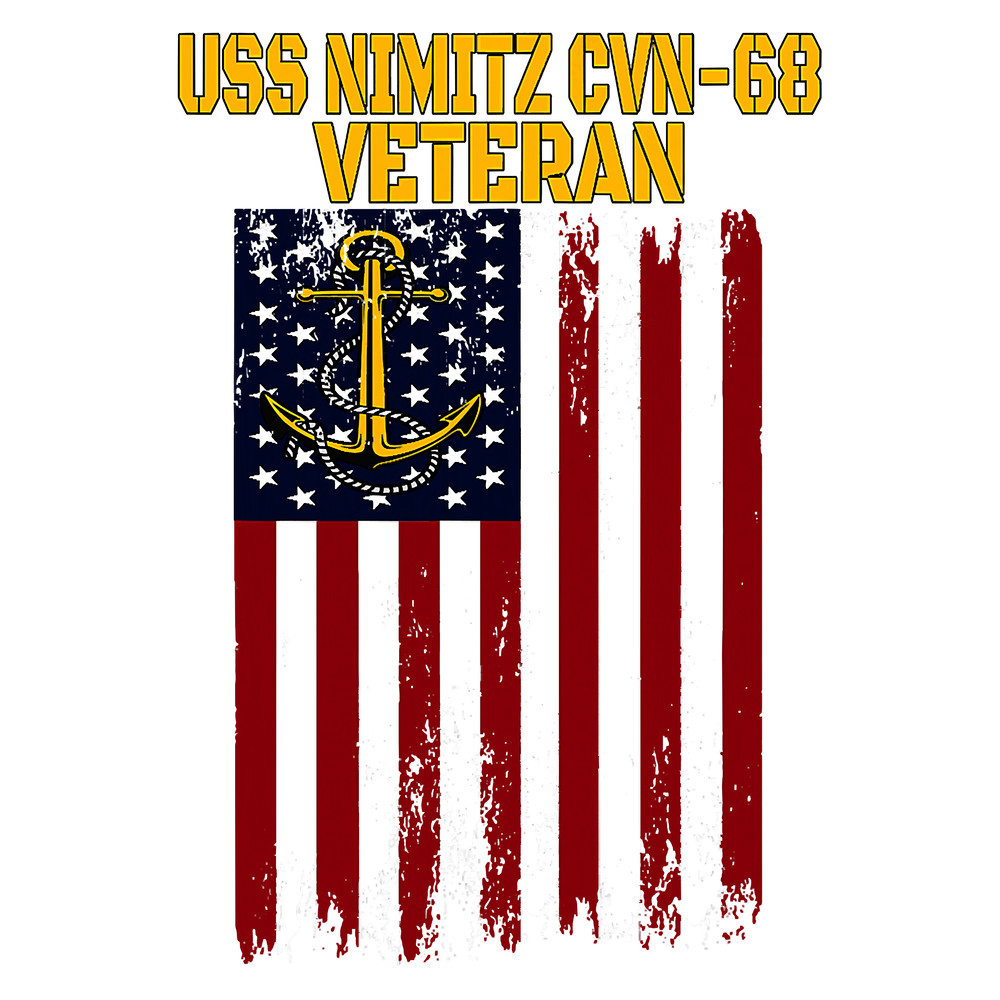USS Nimitz CVN-68 Aircraft Carrier Veteran's Day Father Day T-Shirt.png