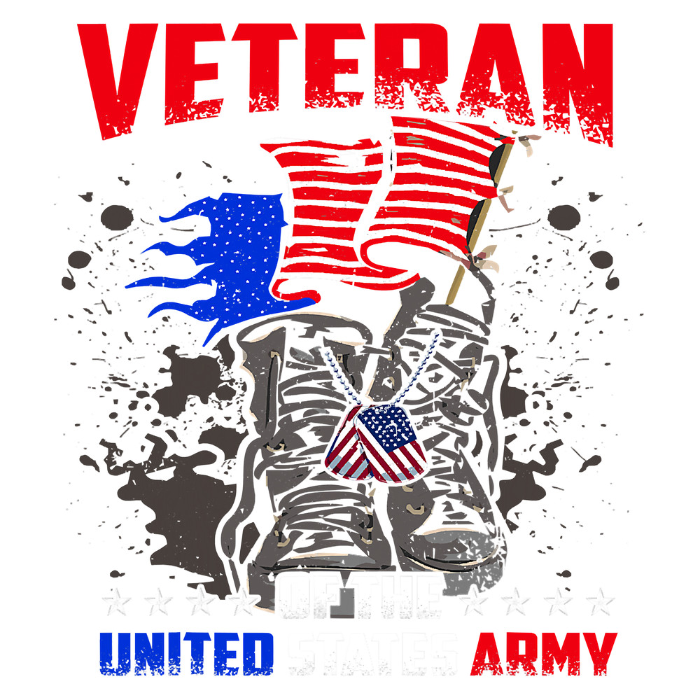 Veteran of the US Army American Flag T-Shirt.png