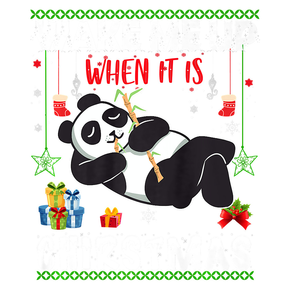 Wake me up when it's Christmas panda lover Xmas Funny Premium T-Shirt.png