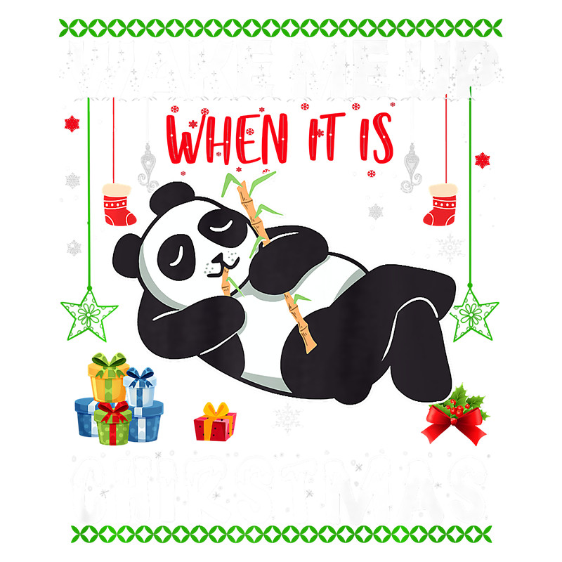 Wake me up when it's Christmas panda lover Xmas Funny Premium T-Shirt.png