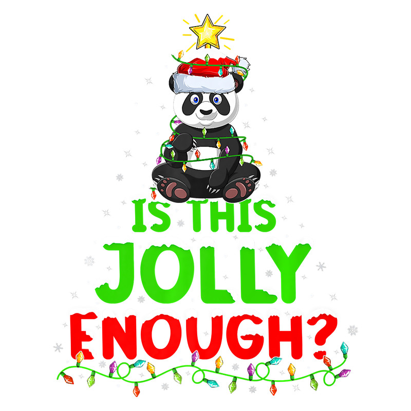 Xmas Lighting Is This Jolly Enough Panda Christmas Tree Premium T-Shirt.png