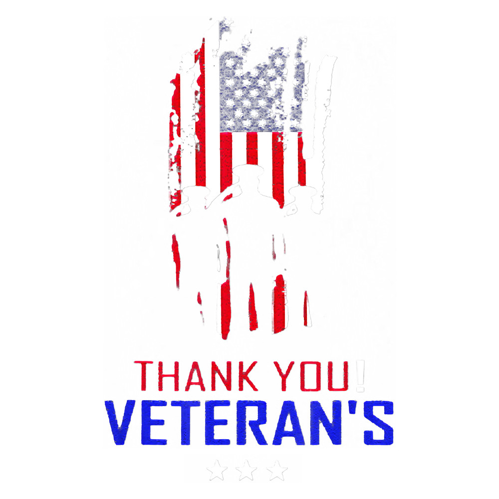 American Flag Veteran Day Thank You Veterans Funny Vintage T-Shirt.png