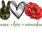Peace Love Remember Red Poppy Flower Soldier Veteran Day T-Shirt.png