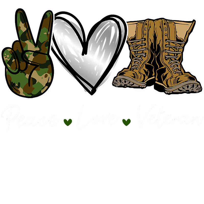 Peace Love Veteran USA Flag Combat boots Veteran Day T-Shirt.png