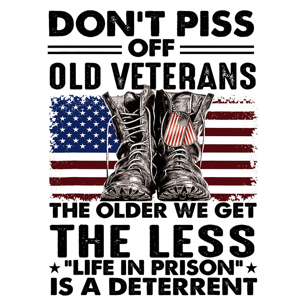 Retro US Flag Combat Boots Don't Piss Off Old Veteran Day T-Shirt.png