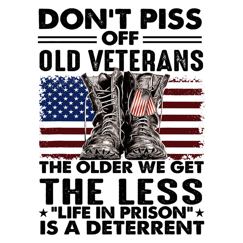 Retro US Flag Combat Boots Don't Piss Off Old Veteran Day T-Shirt.png