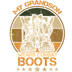 retro vintage my grandson wears combat boots premium