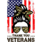 Thank You Veterans Messy Bun American Flag Veterans Day T-Shirt.png