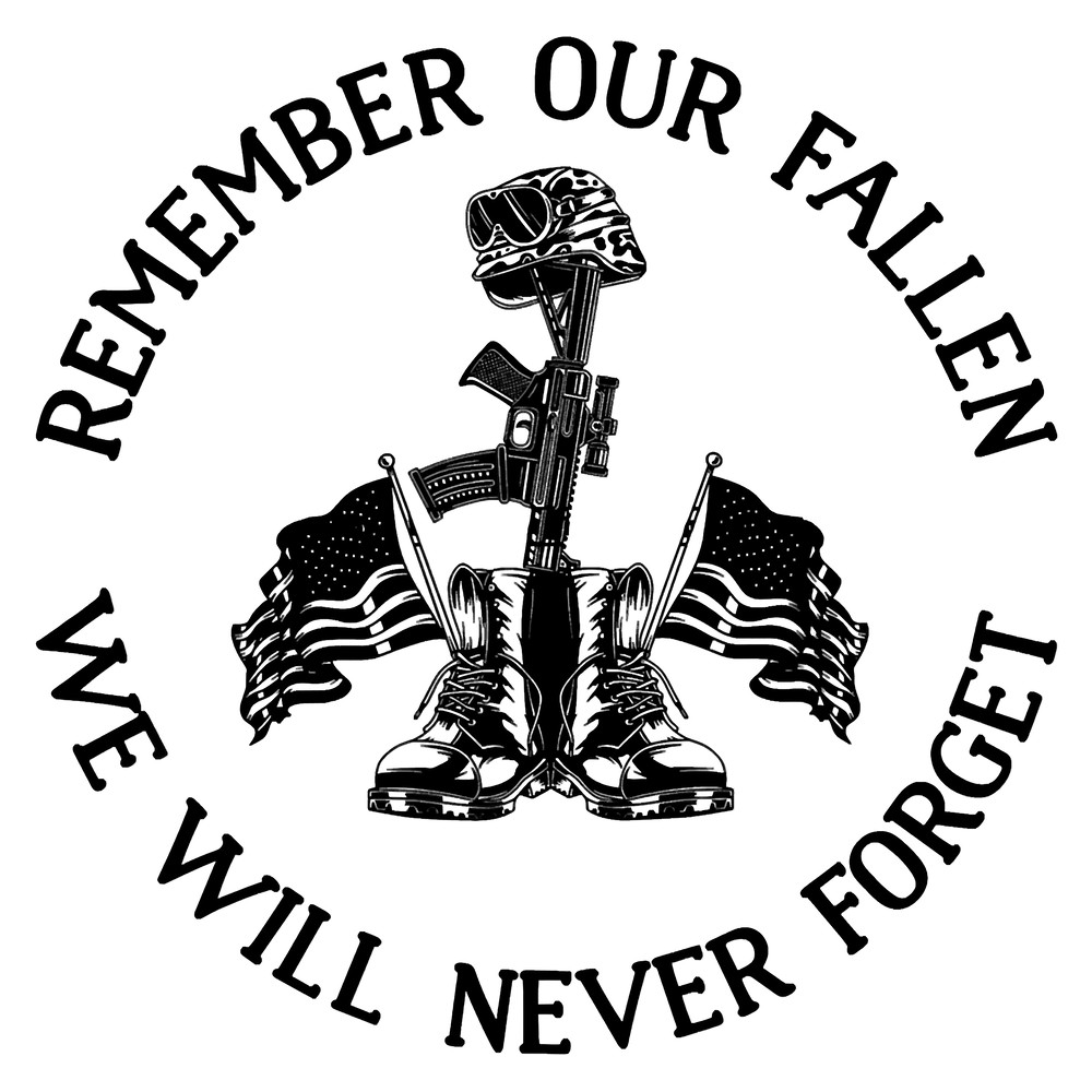 US Flag Combat Boot Veteran Remember The Fallen Never Forget T-Shirt.png