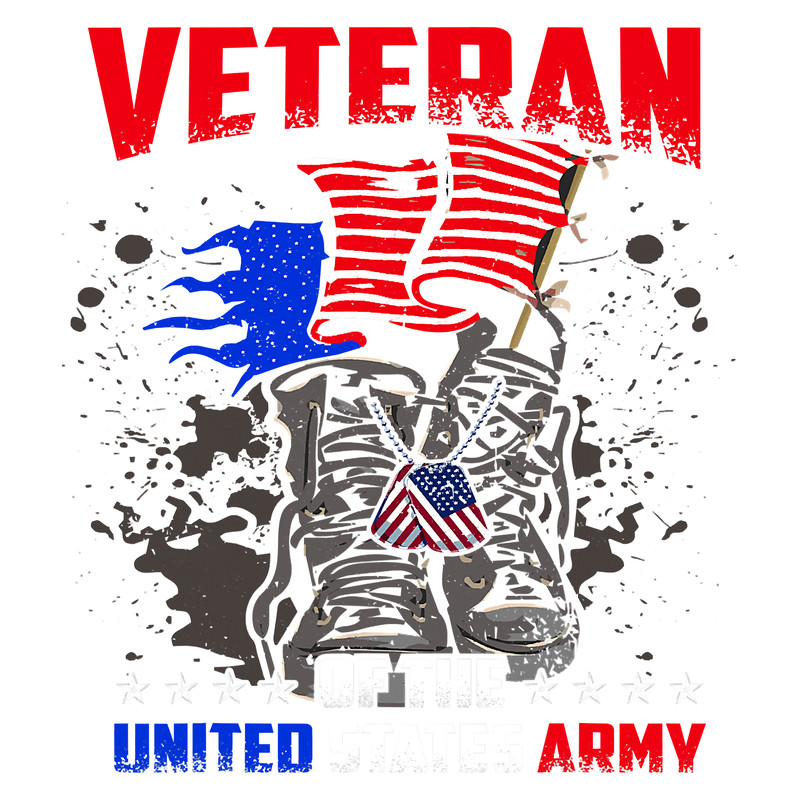 Veteran of the US Army American Flag T-Shirt.png