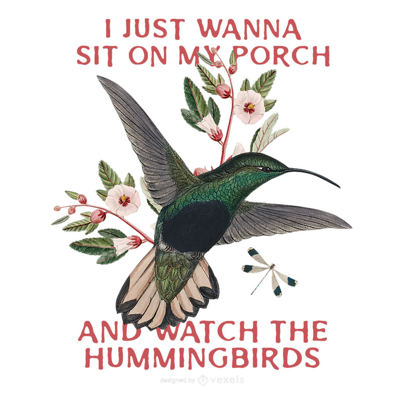 Hummingbird flower bird watching Funny Id rather sit on my.png