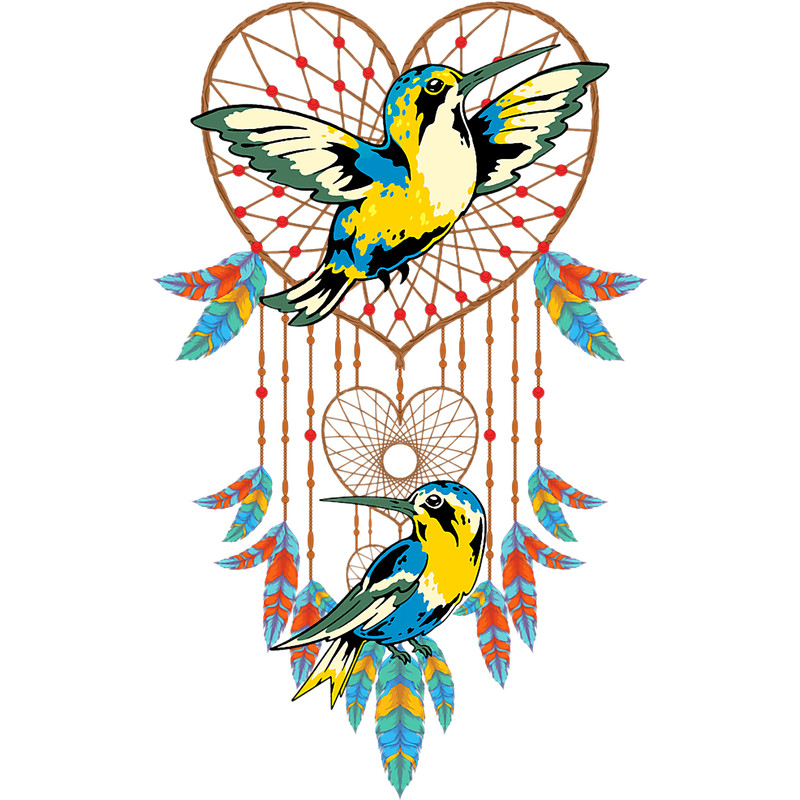 Hummingbird Native American Boho Art Heart Dreamcatcher 21.png