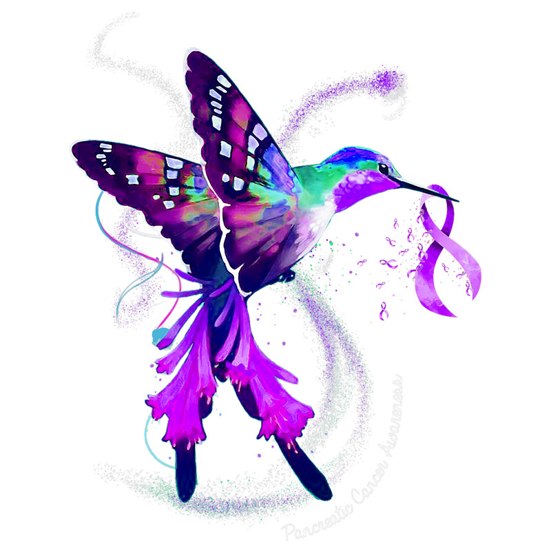 Hummingbird Purple Ribbon Pancreatic Cancer Awareness 21.png