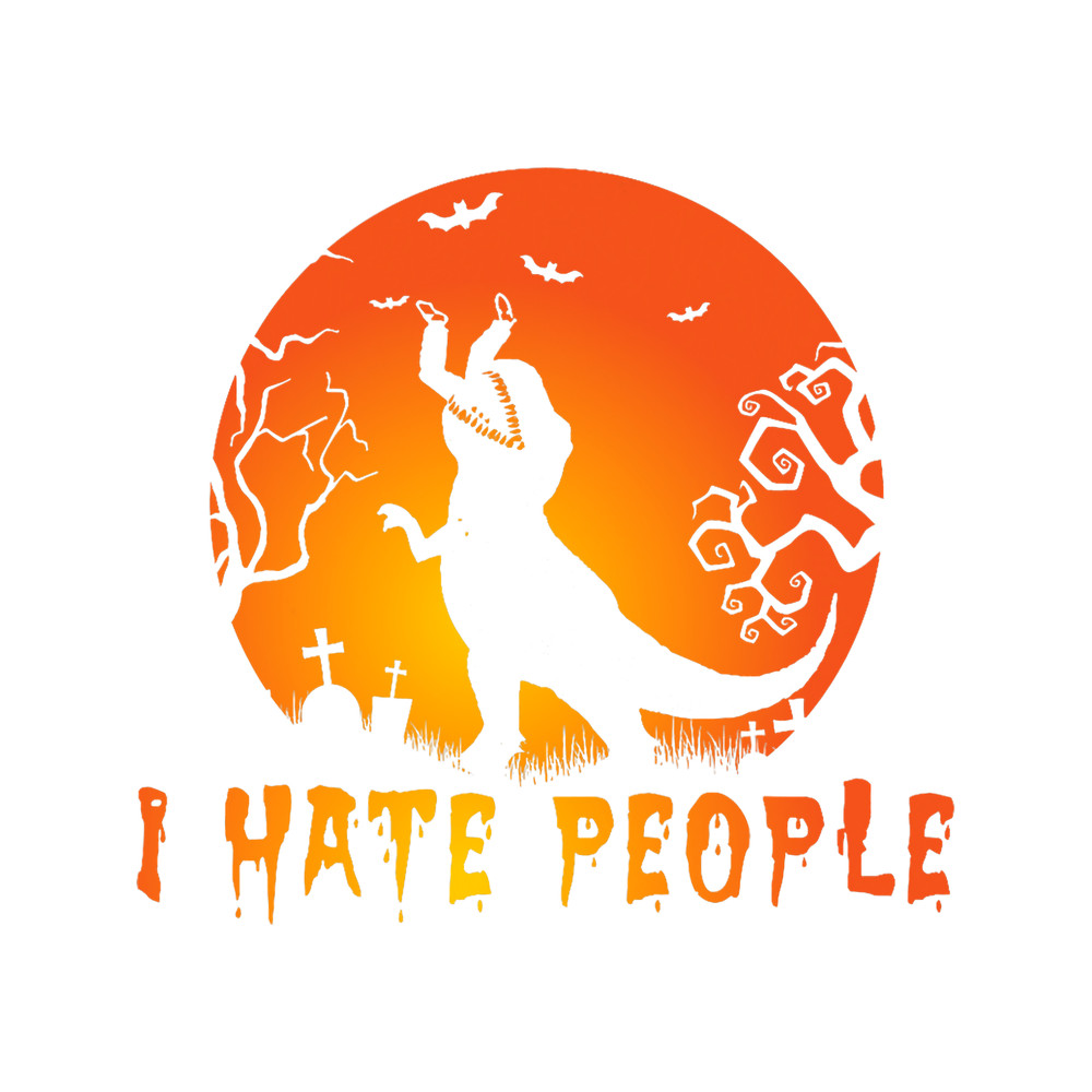 I hate People Halloween TRex Dinosaur Eats Human.png