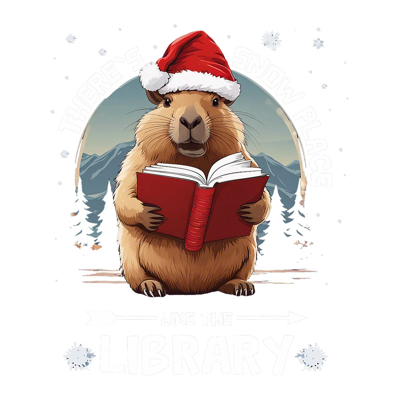 Librarian Capybara Theres Snow Place Like The Library.png