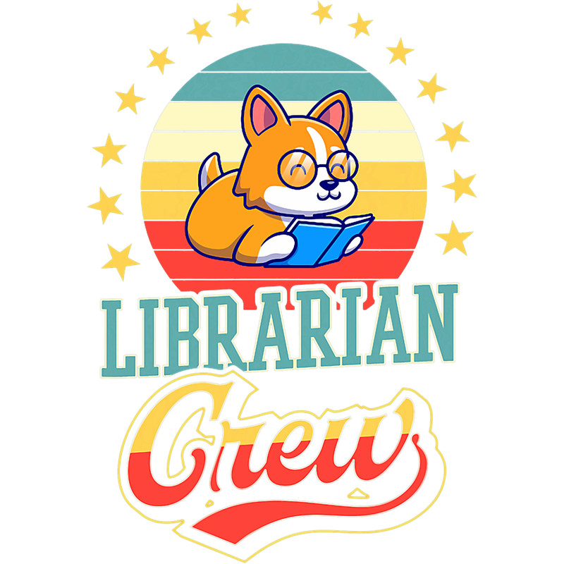 Librarian Crew Funny Cute Library Dog Book Reading.png