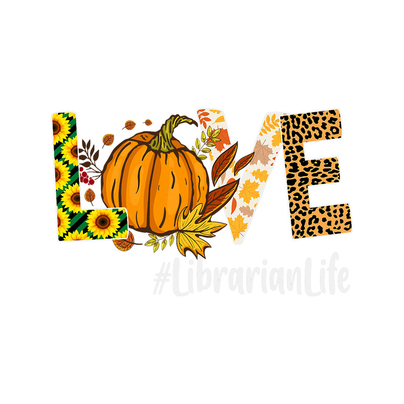 Librarian Love Fall Pumpkin leopard Halloween Autumn.png