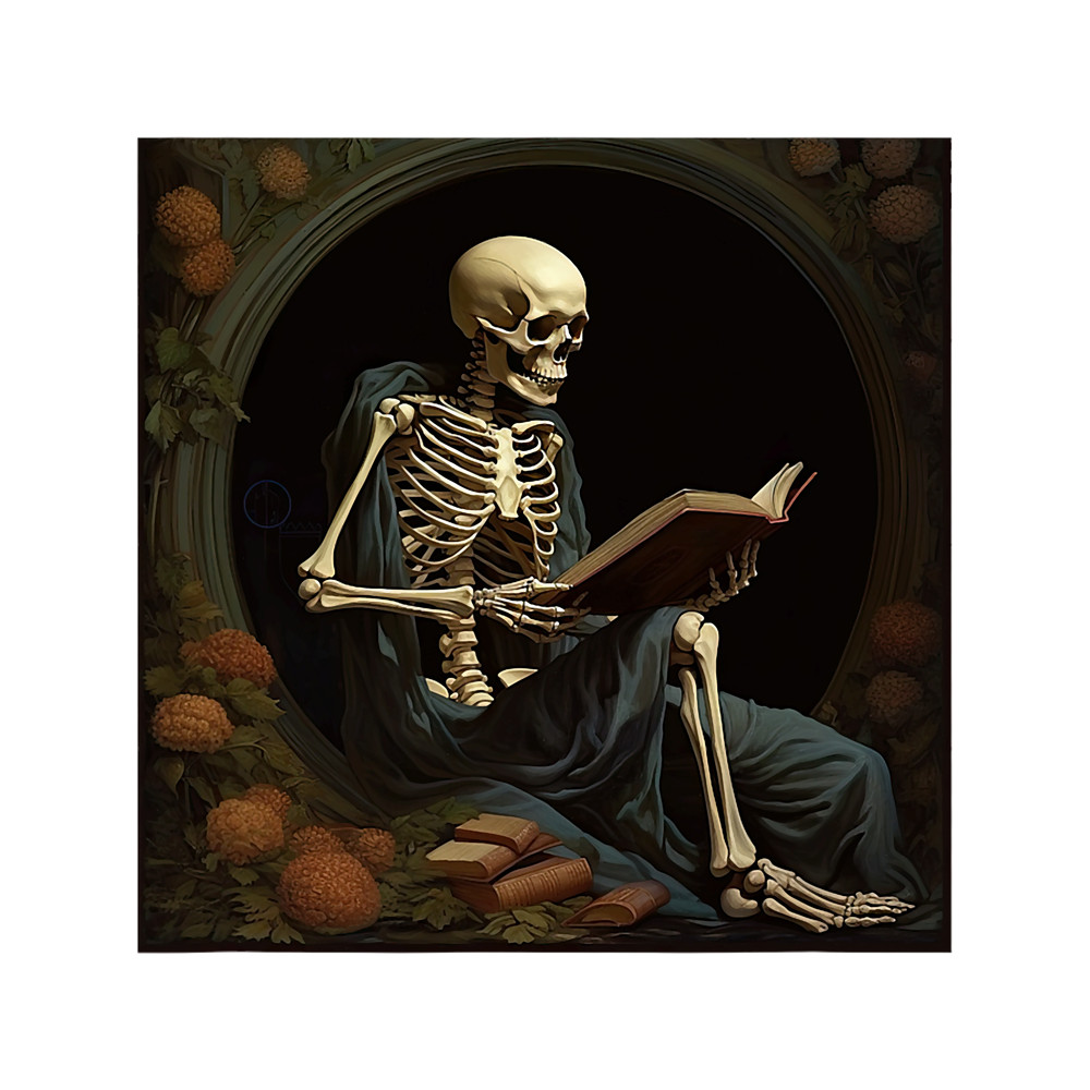 Librarian Skeleton Gothic Book Lover.png