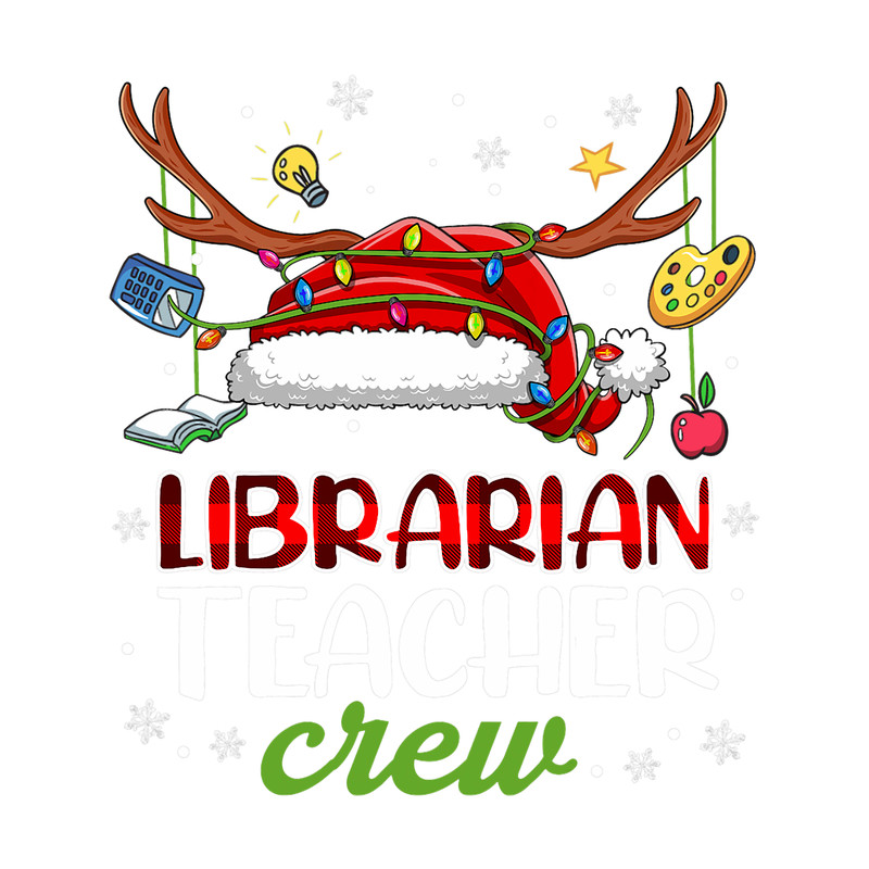 Librarian Teacher Christmas Crew Santa Matching Pajamas.png