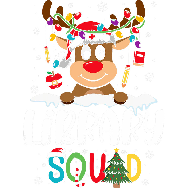 Library Squad Funny Reindeer Librarian Christmas.png