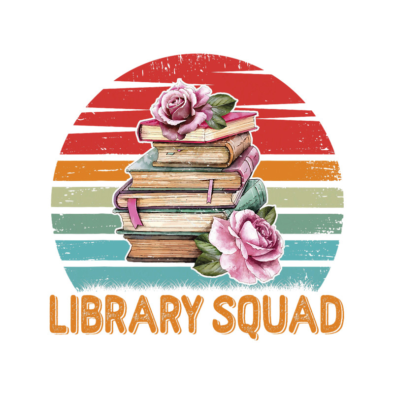 Library Squad Librarian Bookworm Book Reading Lover Vintage.png
