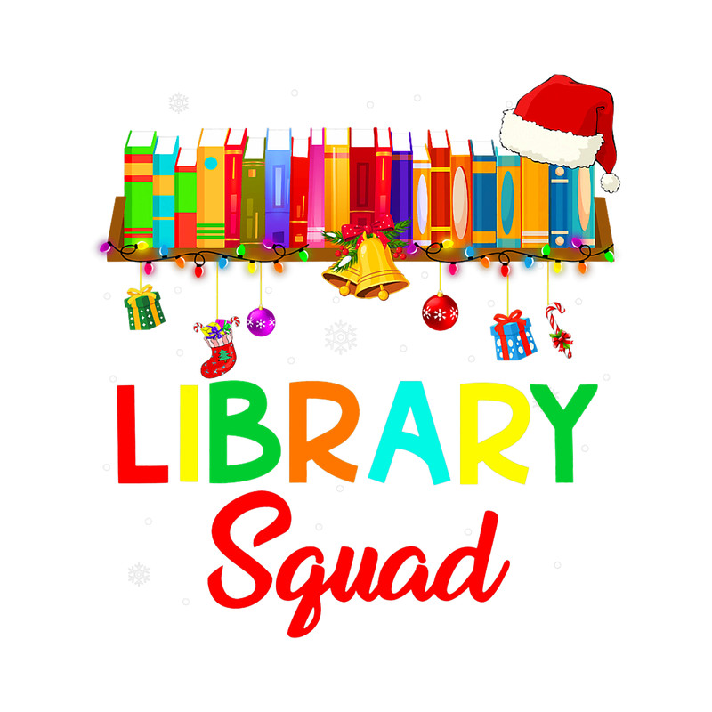 Library Squad Santa Hat Christmas Lights Funny Librarian.png