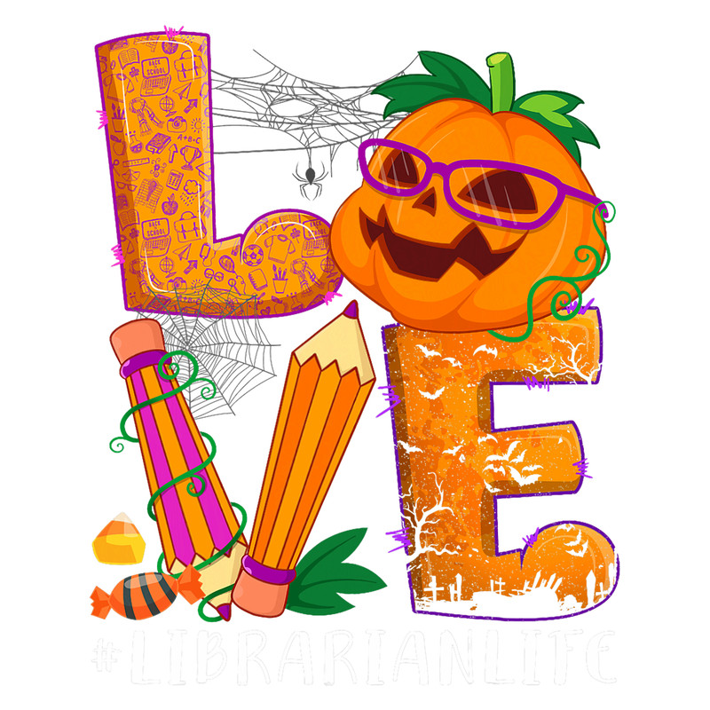 Love Librarian Life Halloween Costume Pumpkin Mens Womens.png
