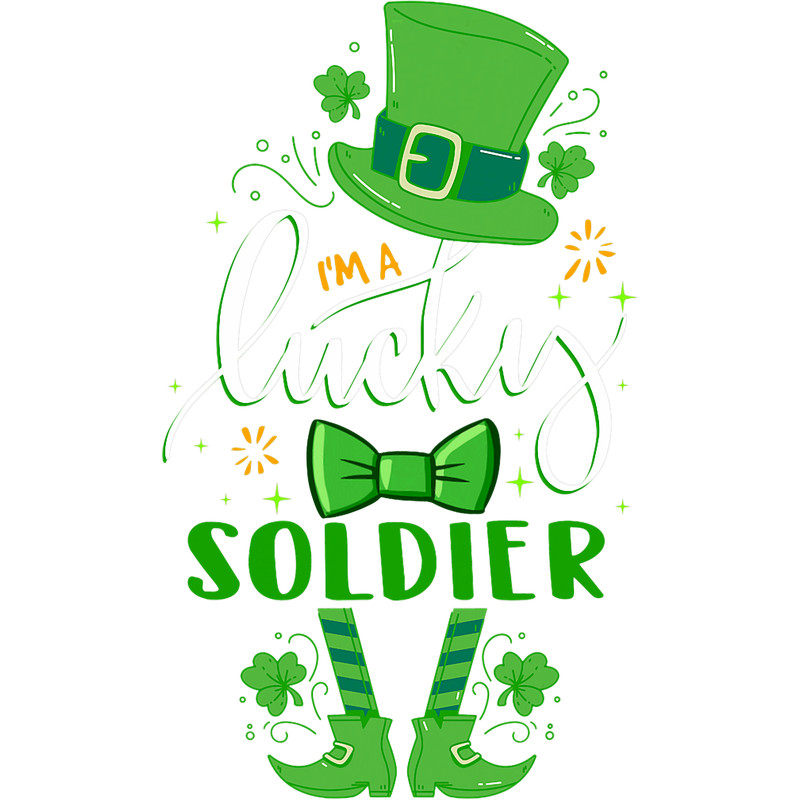 Matching St Patricks Day Leprechaun Im a Lucky Soldier.png