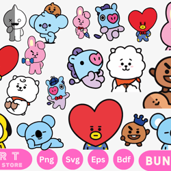 bt21 svg bundle, bt21 svg, bts svg, bt21 characters svg png dxf eps file