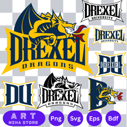 bundle logo drexel dragons svg eps dxf png file