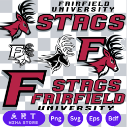 logo fairfield stags 2 bundle ncaa svg, ncaa svg ,instant downdload