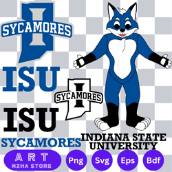 logo indiana state sycamores 2 bundle ncaa svg, ncaa svg ,instant downdload