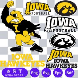 bundle logo iowa hawkeyes svg, iowa hawkeyes svg, ncaa svg, sport svg, png dxf eps digital file