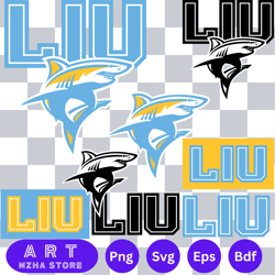 bundle logo liu sharks svg eps dxf png file