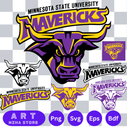 bundle logo minnesota state mavericks svg eps dxf png file