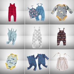 9 pulse Easy Baby Romper Sewing Pattern PDF - Do it yourself kids sewing pattern bundle