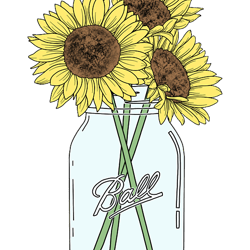 mason jar sunflowers