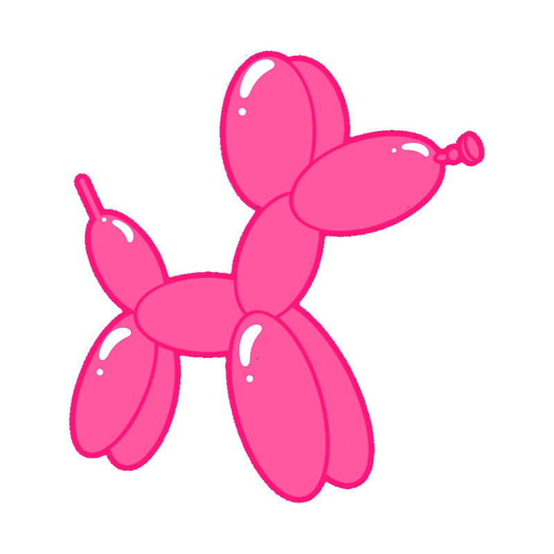 balloon dog xoxo - pink Active .png