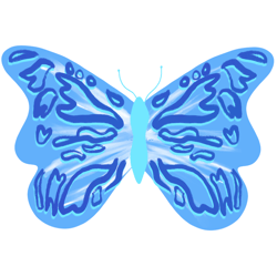preppy blue butterfly