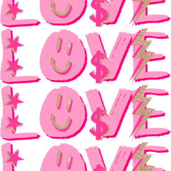 preppy lovepink and gold