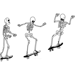 skeletons on skateboards