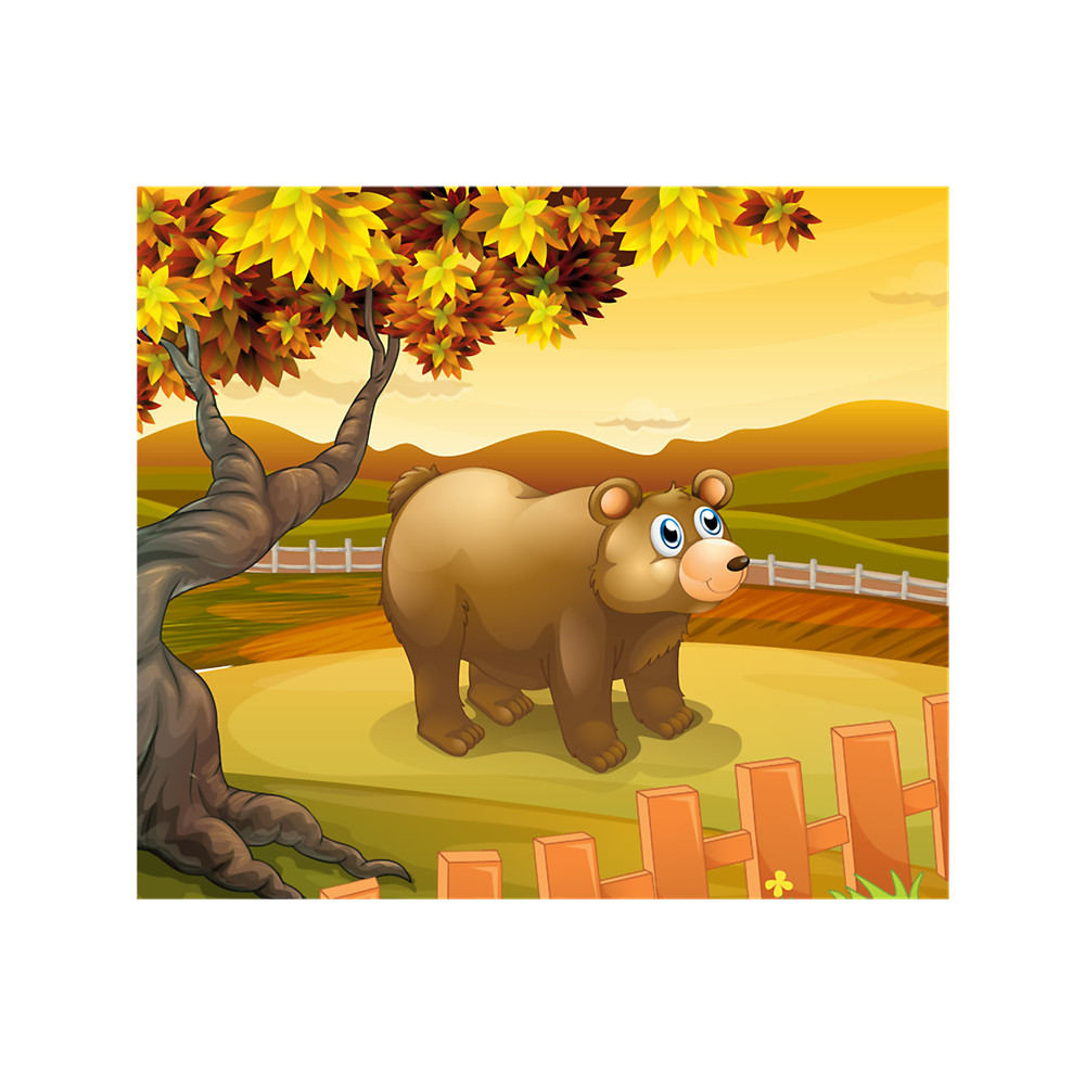 Lovely bear and beautiful garden .png